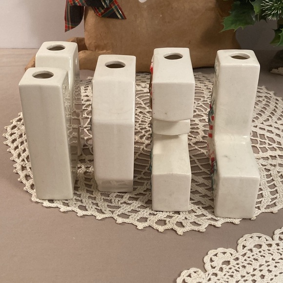 Vintage Noel Christmas Candle Holders Set In Original Box Lipper & Mann - Picture 12 of 16